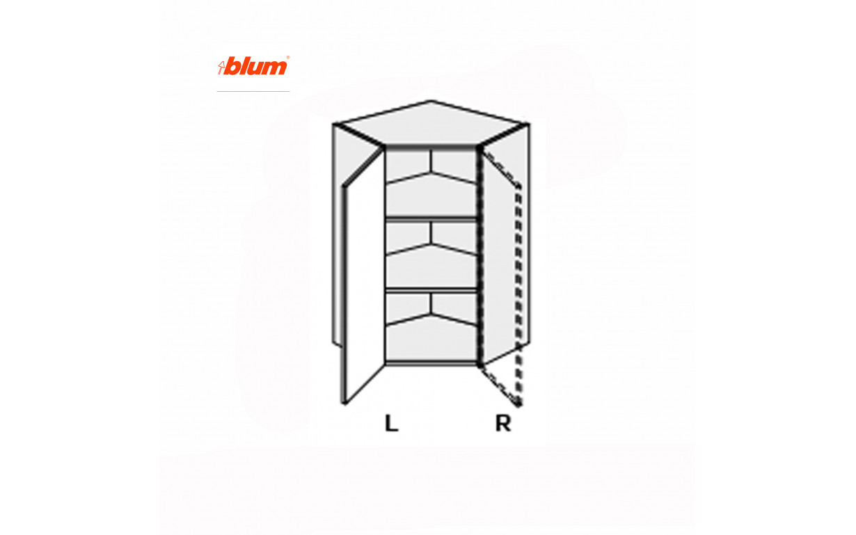 Кухонна секція Міленіум WG верхня КутВ 45° 650х650/900 1дв Pro Blum ЛІВА - Фото